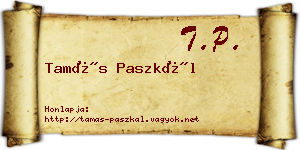 Tamás Paszkál névjegykártya